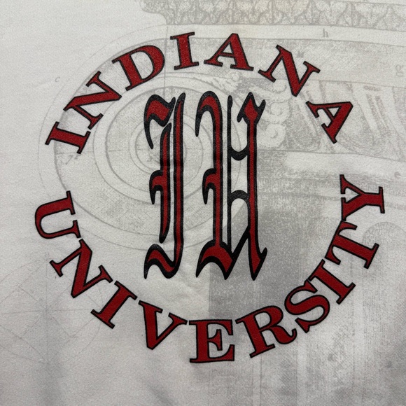 IU Hoosiers vintage crewneck sweatshirt large 90s USA made Indiana U - Picture 2 of 7